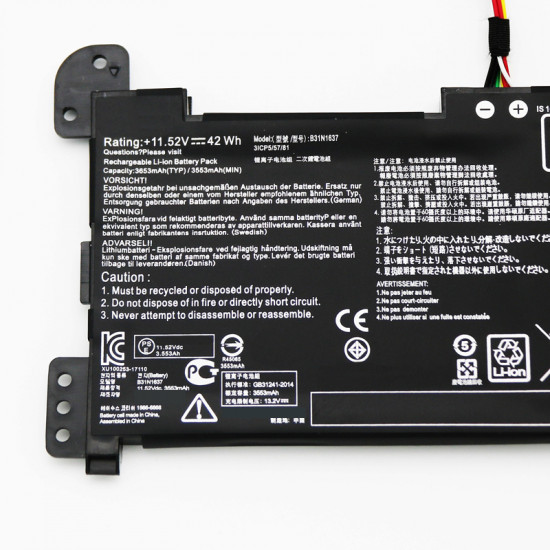 Asus vivobook s15 s510un-bq135t Replacement Laptop Battery