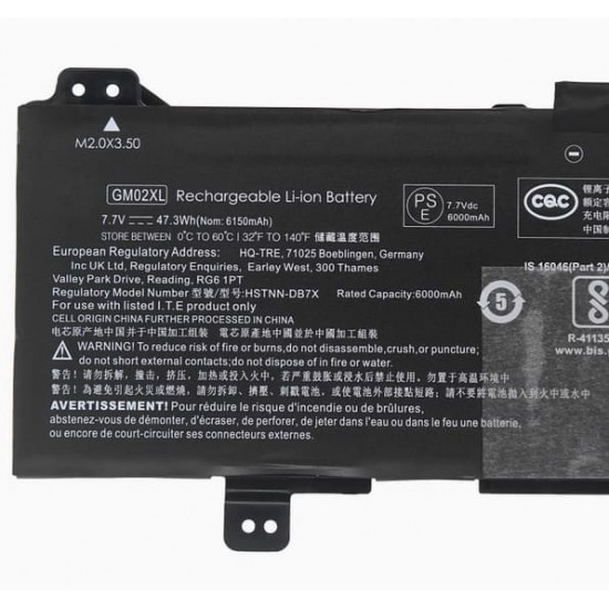 GM02XL NZ Battery for Hp HSTNN-DB7X Chromebook 11 G7 EE 47.3Wh GM02XL NZ Battery for Hp HSTNN-DB7X Chromebook 11 G7 EE 47.3Wh