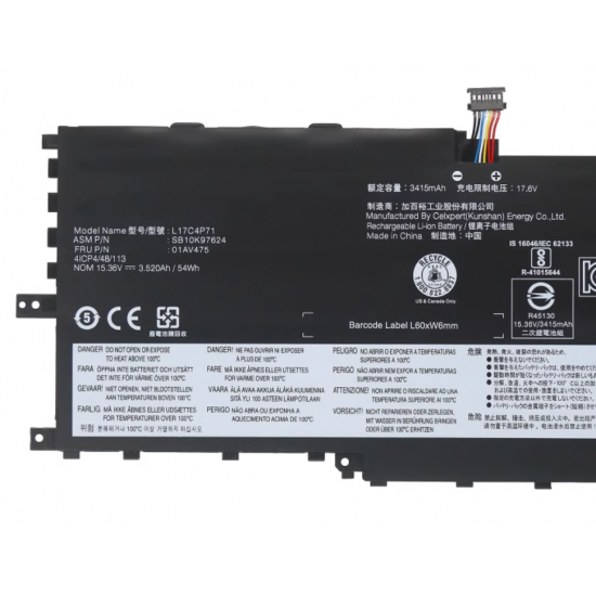 Cheap Lenovo 01AV474 01AV475 L17C4P71 L17M4P71 ThinkPad X1 Yoga 2018 Battery